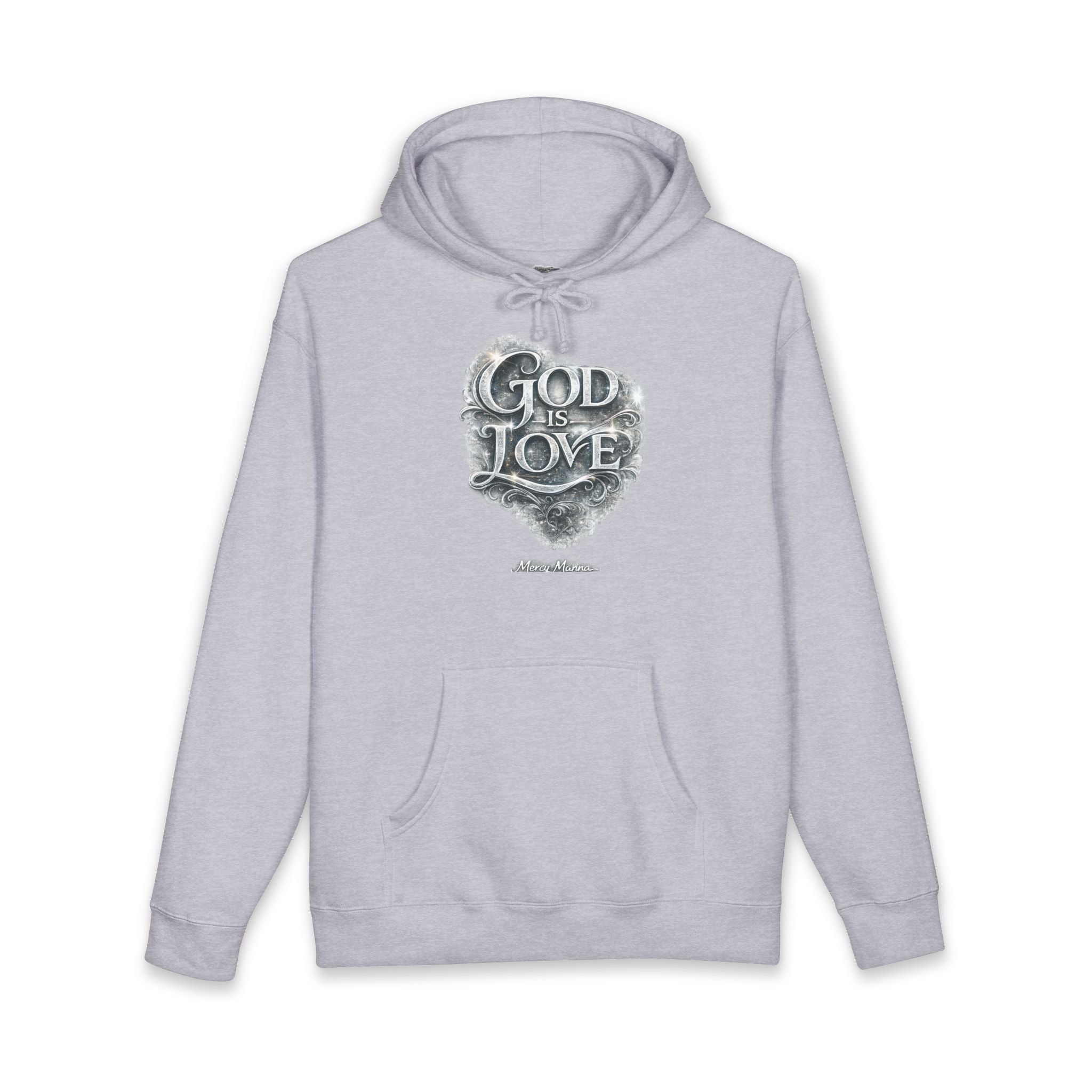 "God Is Love" Graphic Pullover Hoodie — Unisex Fleece Sweatshirt