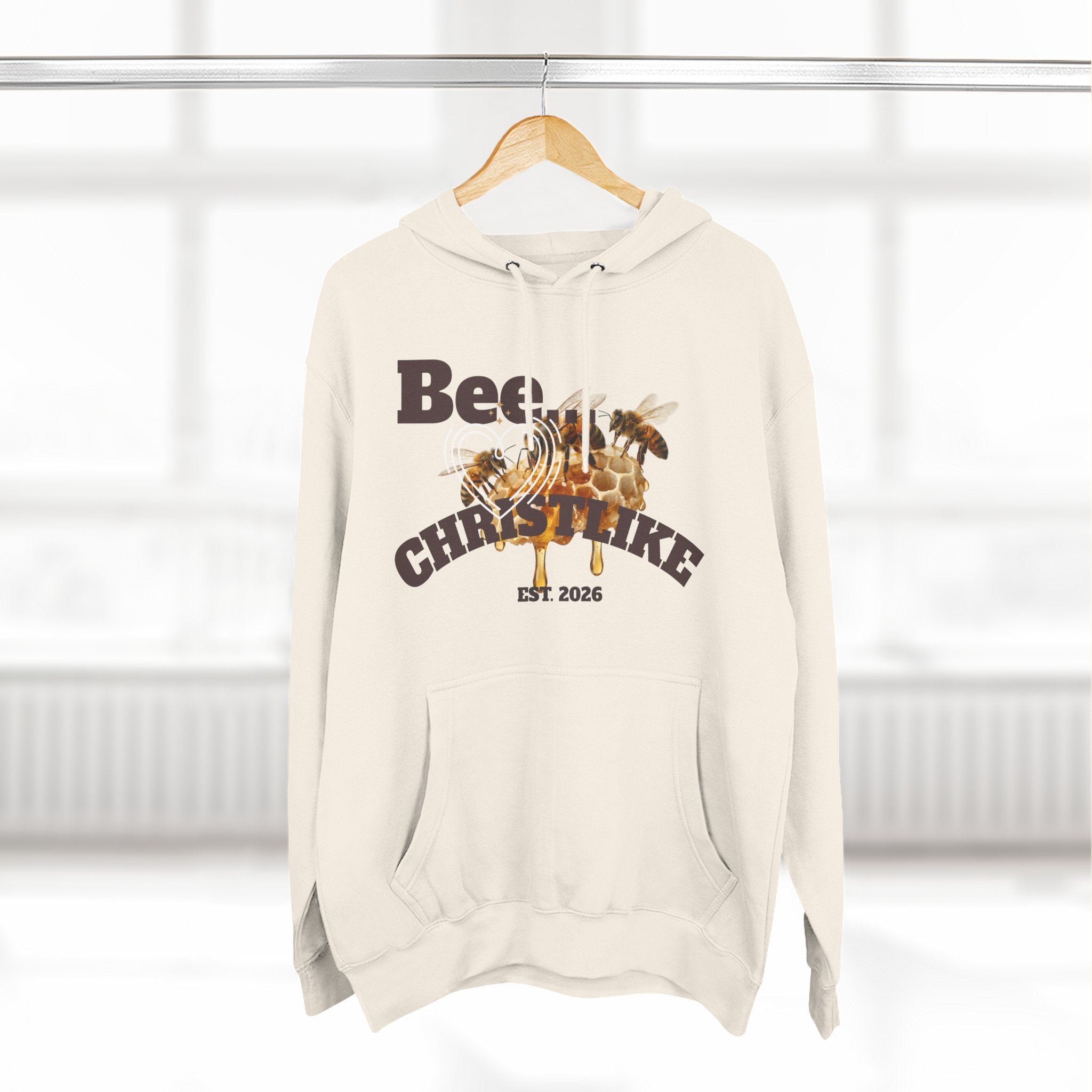 "Be Christlike" Honeybee Graphic Pullover Hoodie — Unisex Fleece Sweatshirt