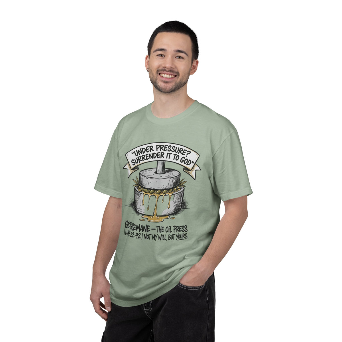 Gethsemane Tee — Under Pressure Surrender It to God Christian Shirt