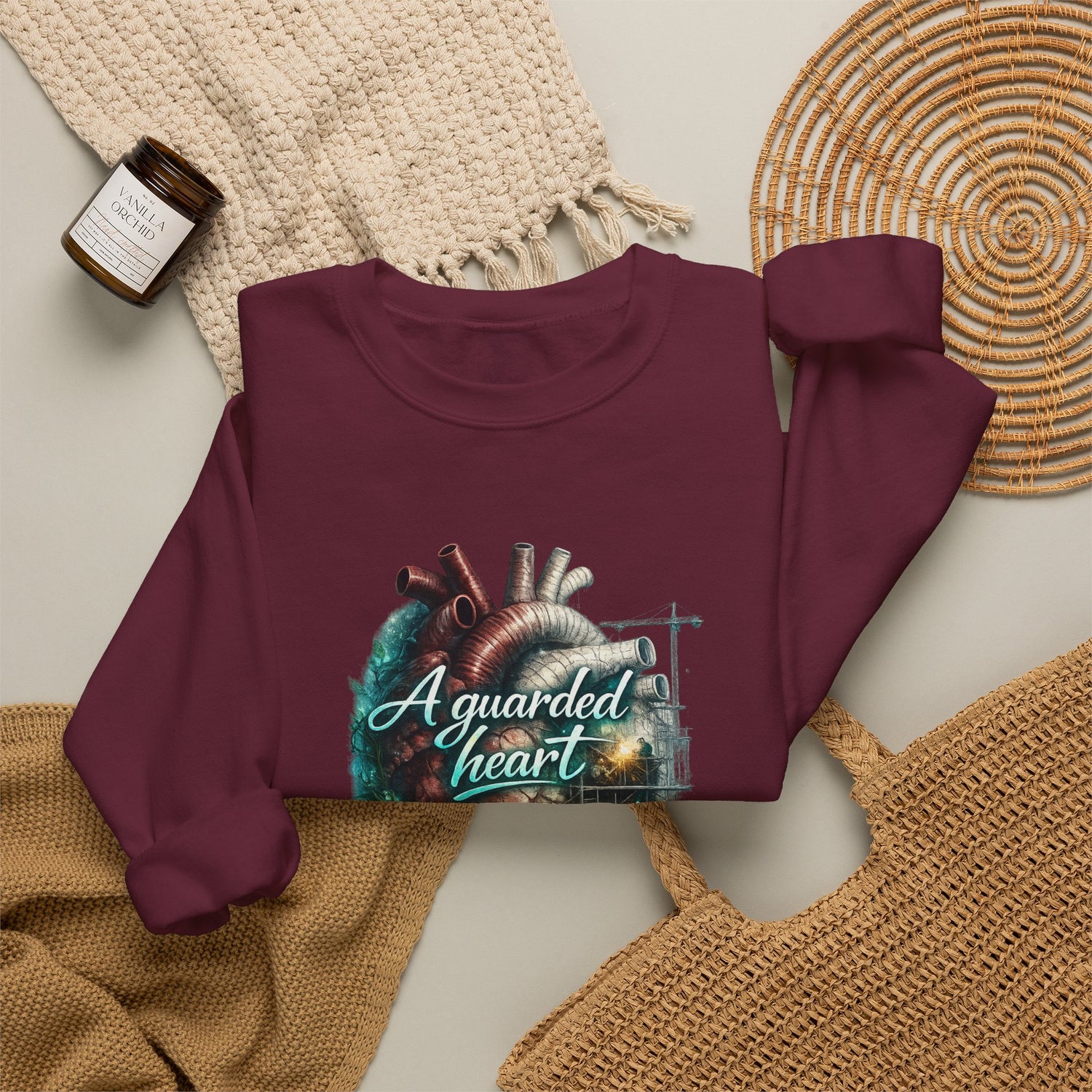 "A Guarded Heart" Crewneck Sweatshirt — Unisex Graphic Pullover