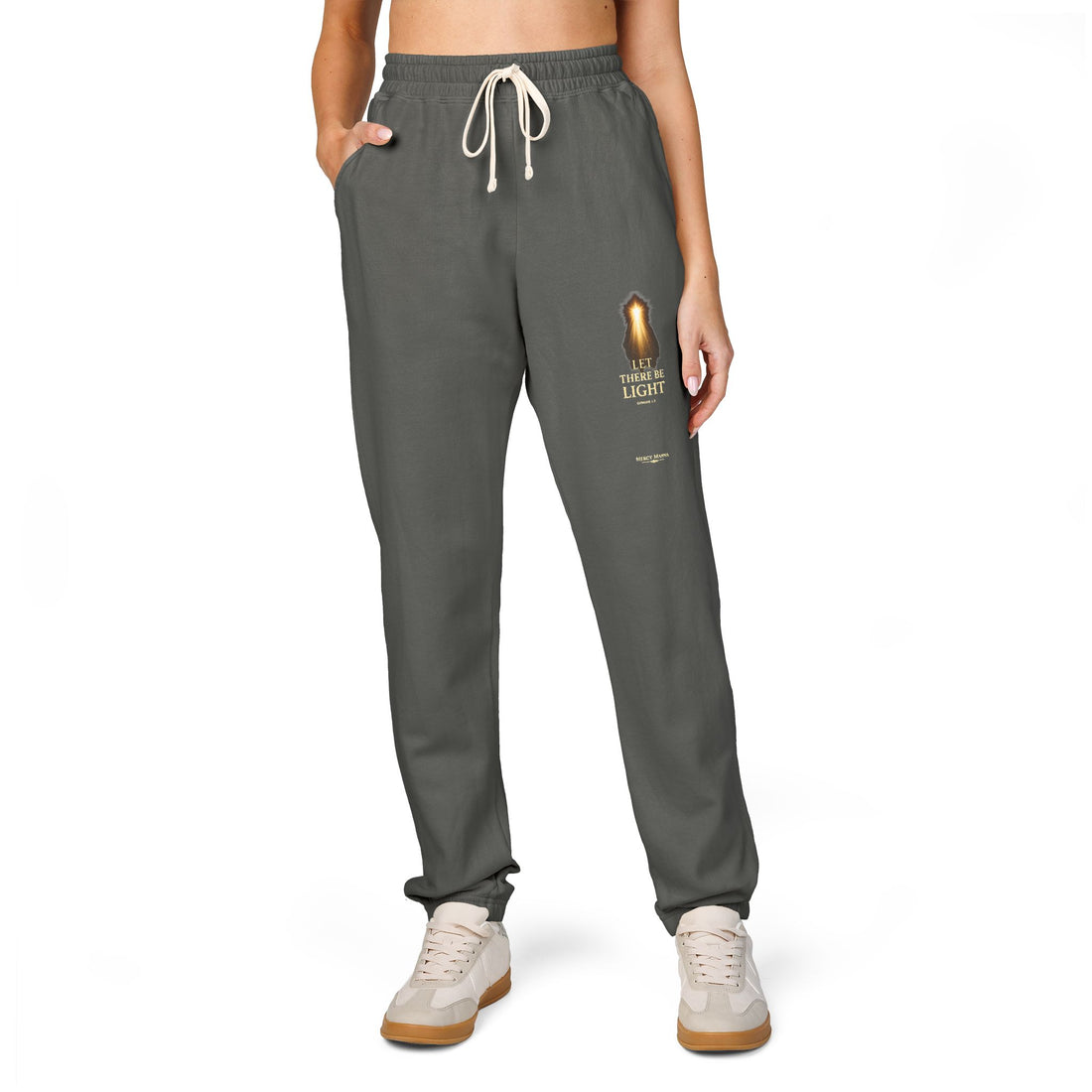 "Let There Be Light" Garment-Dyed Fleece Joggers — Relaxed Fit Lounge Pants for Men & Women