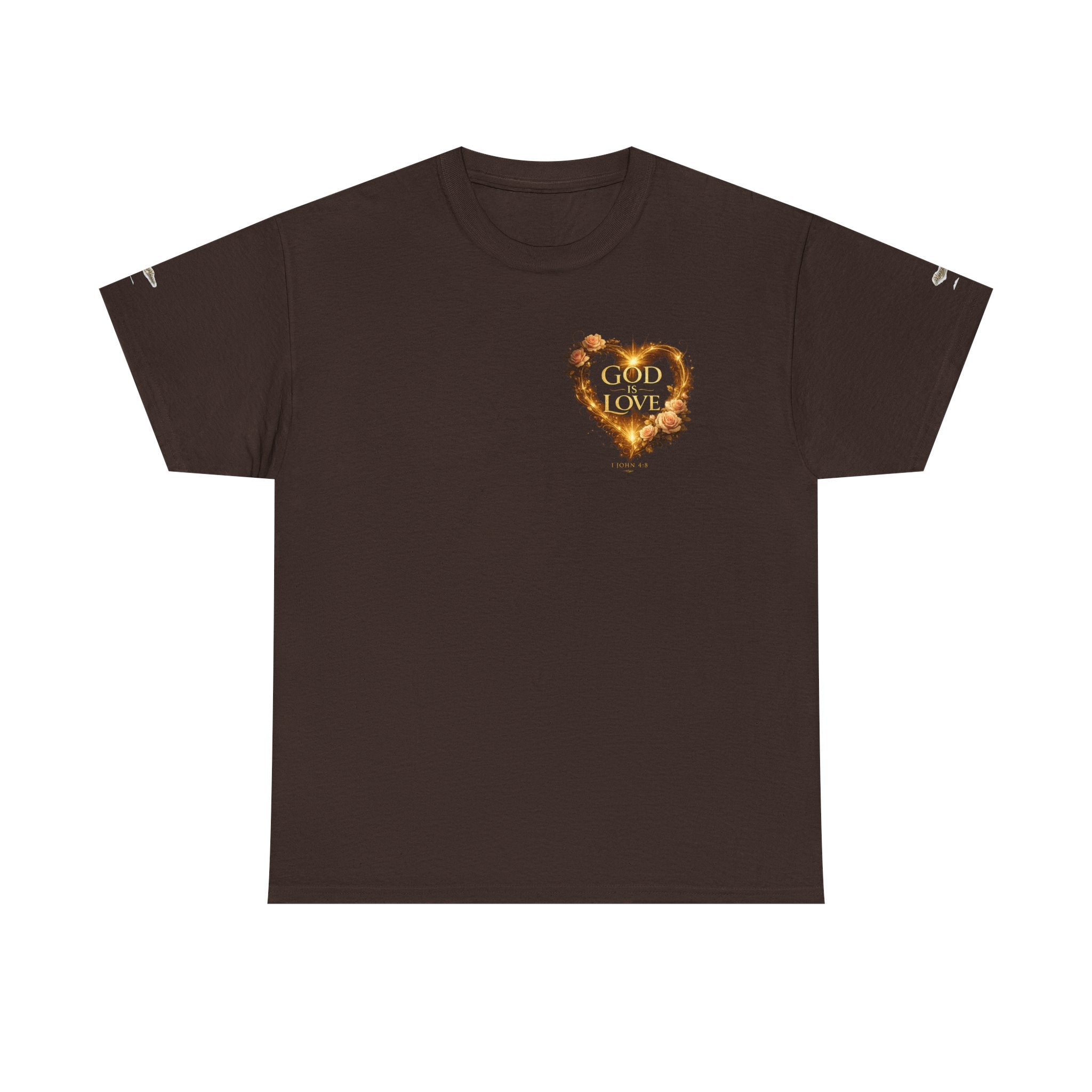 "God Is Love" Vintage Flaming Heart Graphic Tee — Unisex Cotton T-Shirt