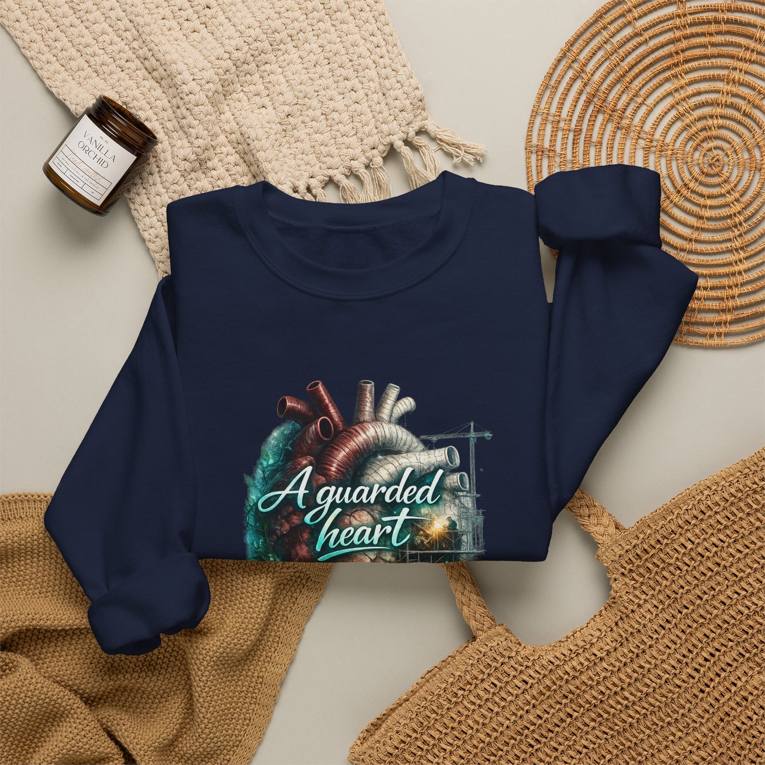 "A Guarded Heart" Crewneck Sweatshirt — Unisex Graphic Pullover