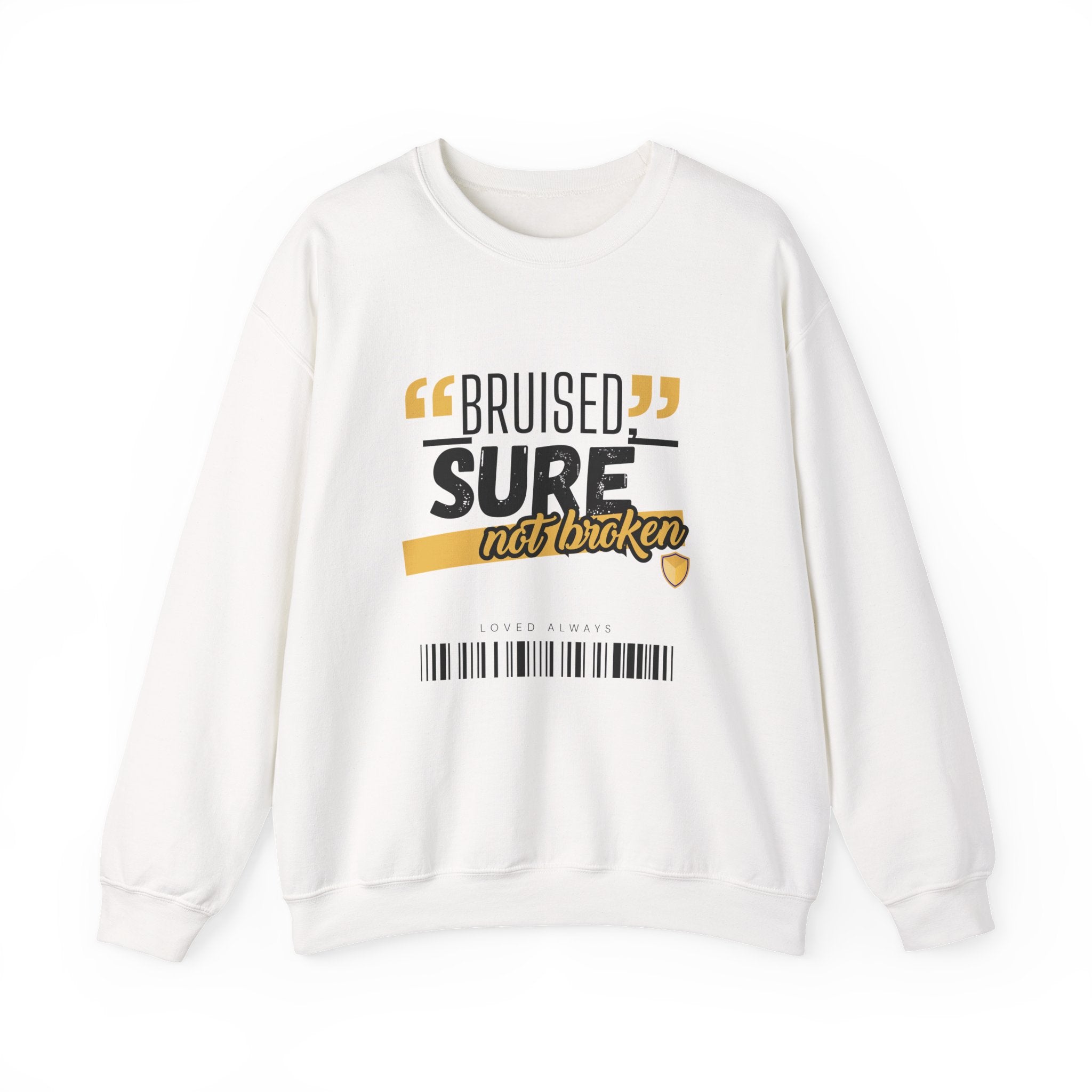 "Bruised But Not Broken" Graphic Crewneck Sweatshirt — Unisex Fleece Pullover