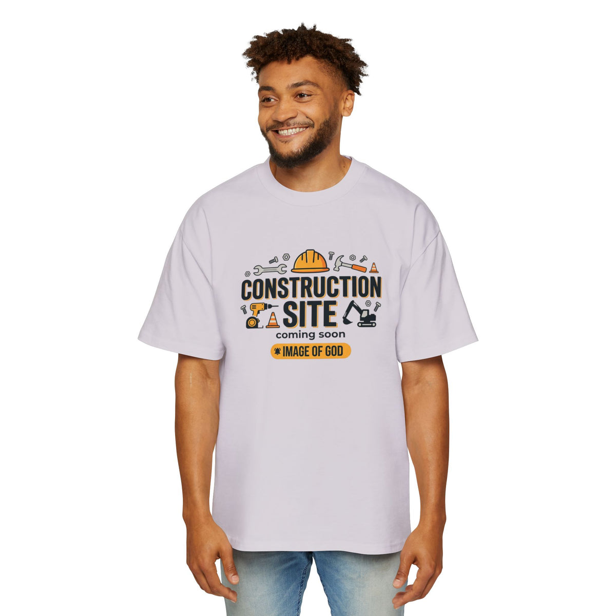 Construction Site Tee — "Coming Soon: Image of God" Graphic T-Shirt