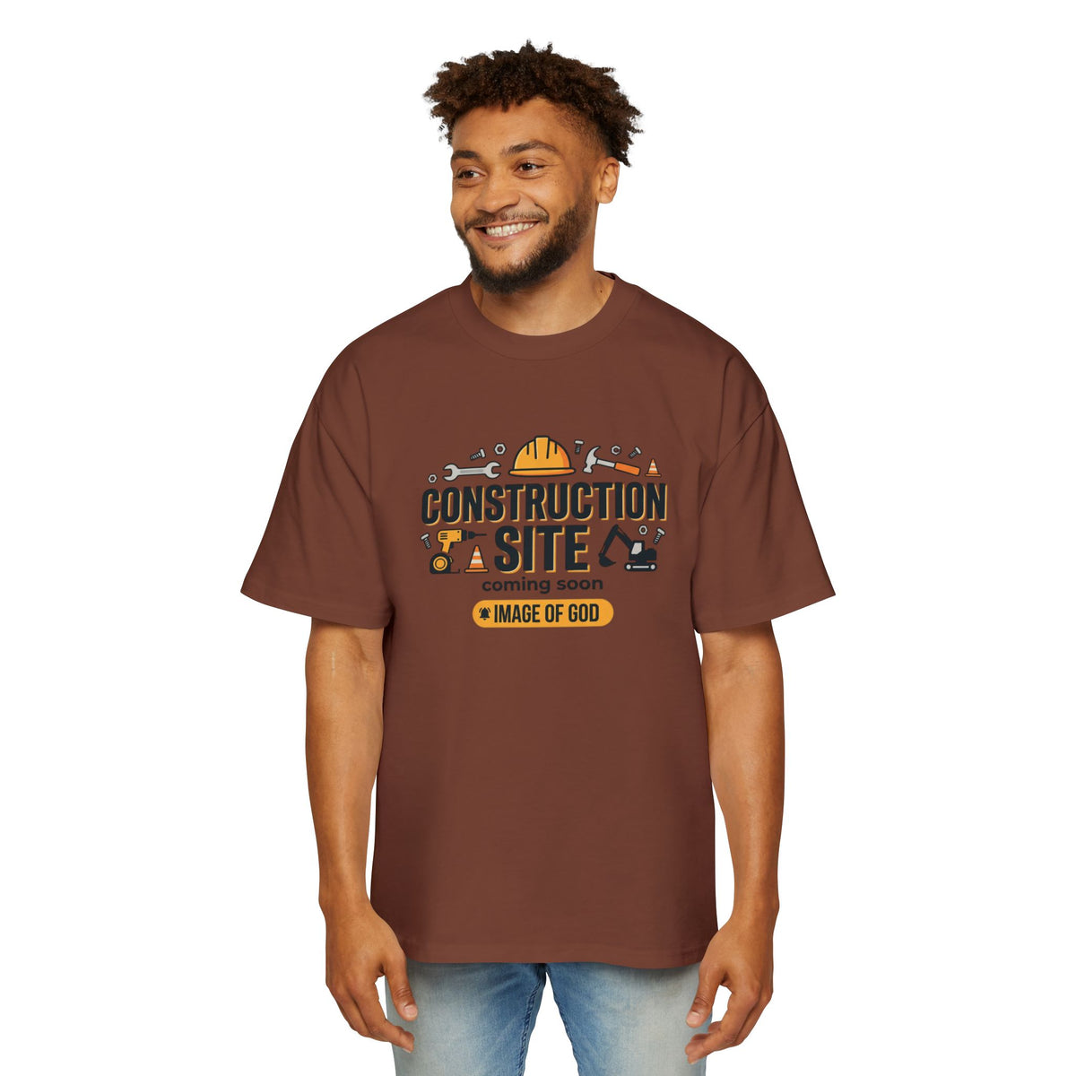 Construction Site Tee — "Coming Soon: Image of God" Graphic T-Shirt