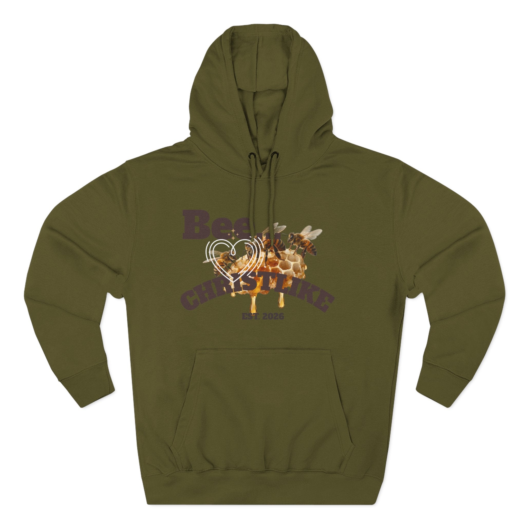 "Be Christlike" Honeybee Graphic Pullover Hoodie — Unisex Fleece Sweatshirt