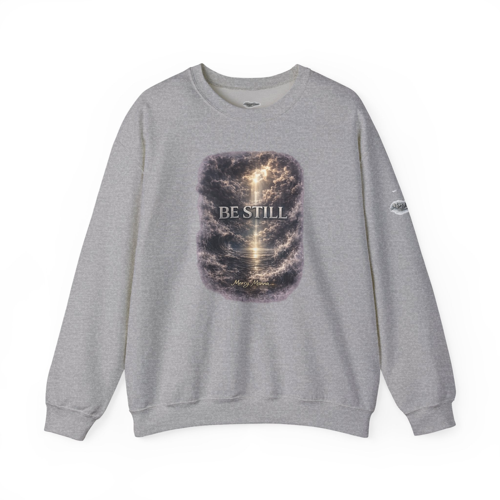 "Be Still" Graphic Crewneck Sweatshirt — Unisex Fleece Pullover