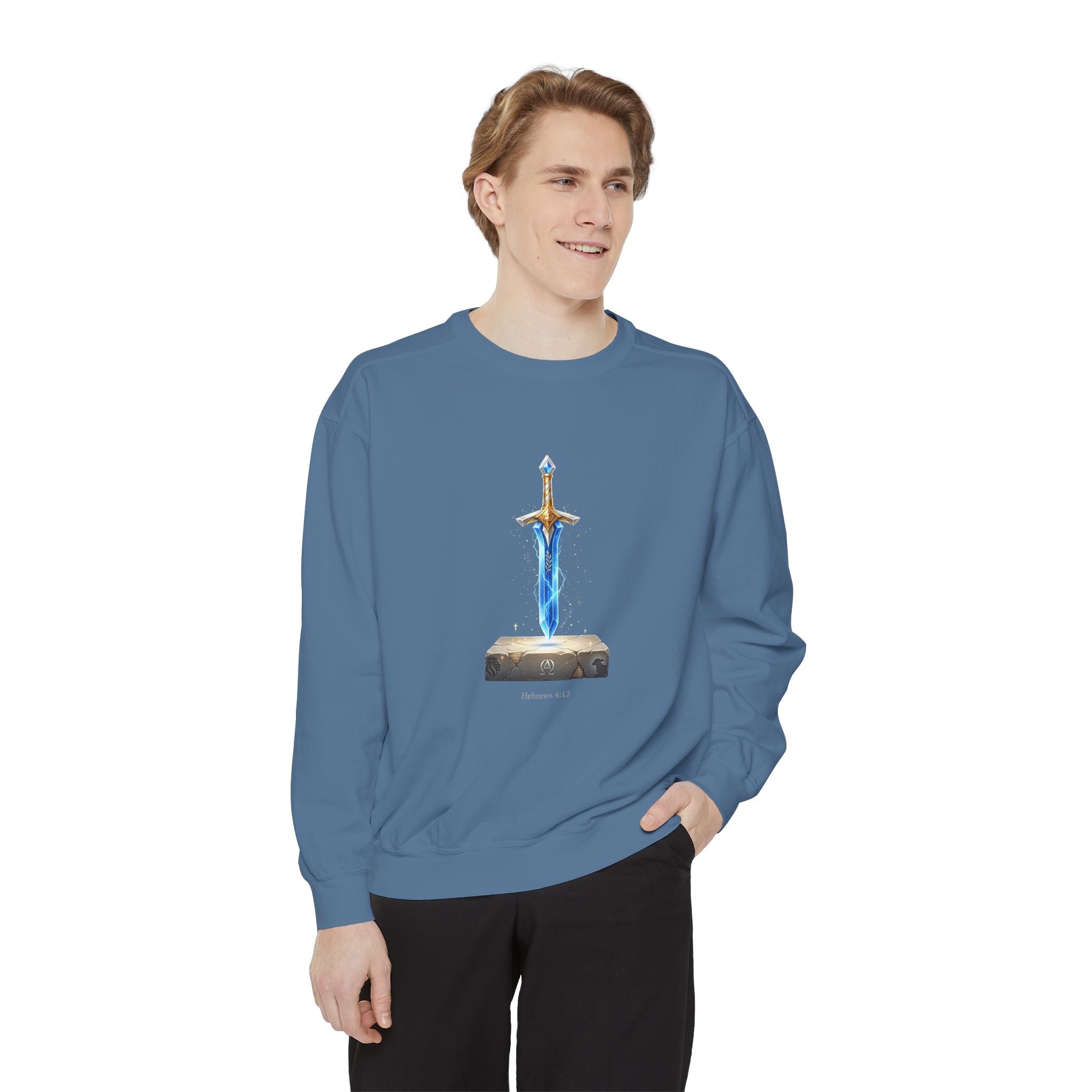 "Hebrews 4:12" Sword Graphic Crewneck Sweatshirt — Unisex Pullover