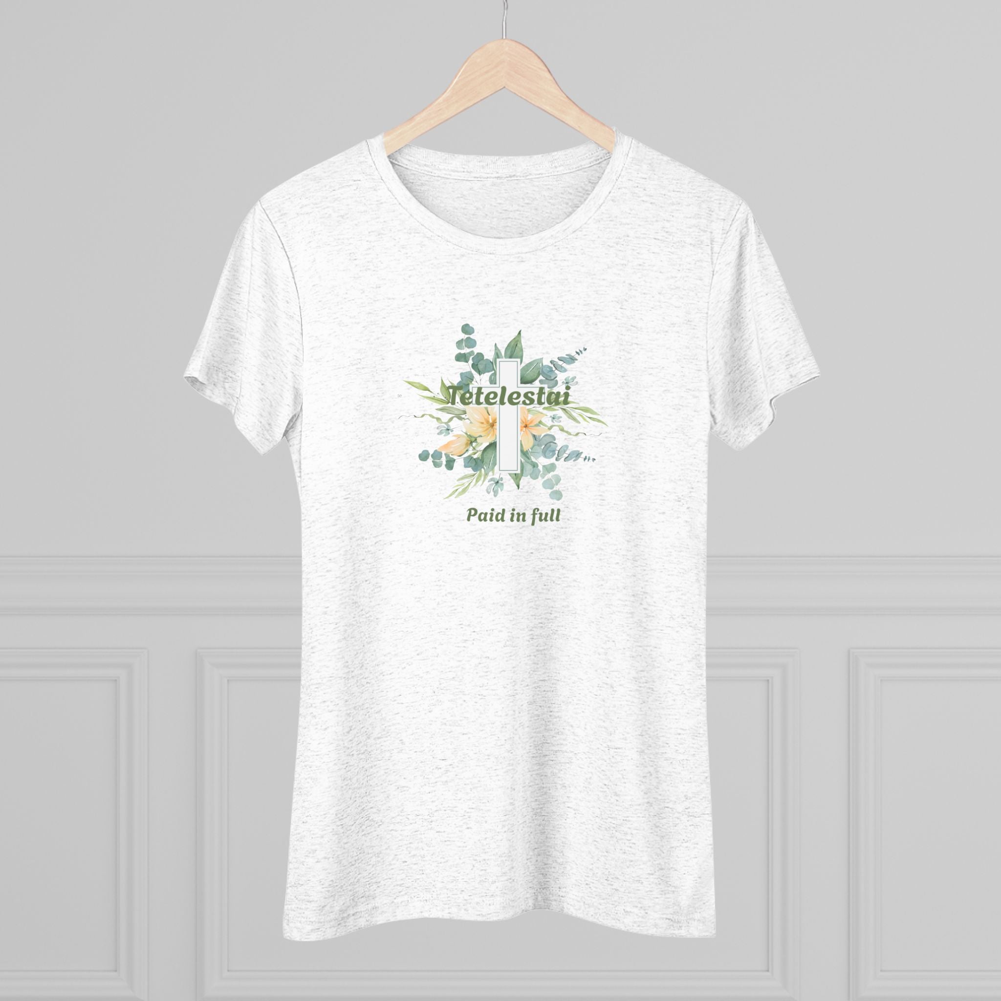 "Paid in Full" Floral Cross Graphic Tee — Women&