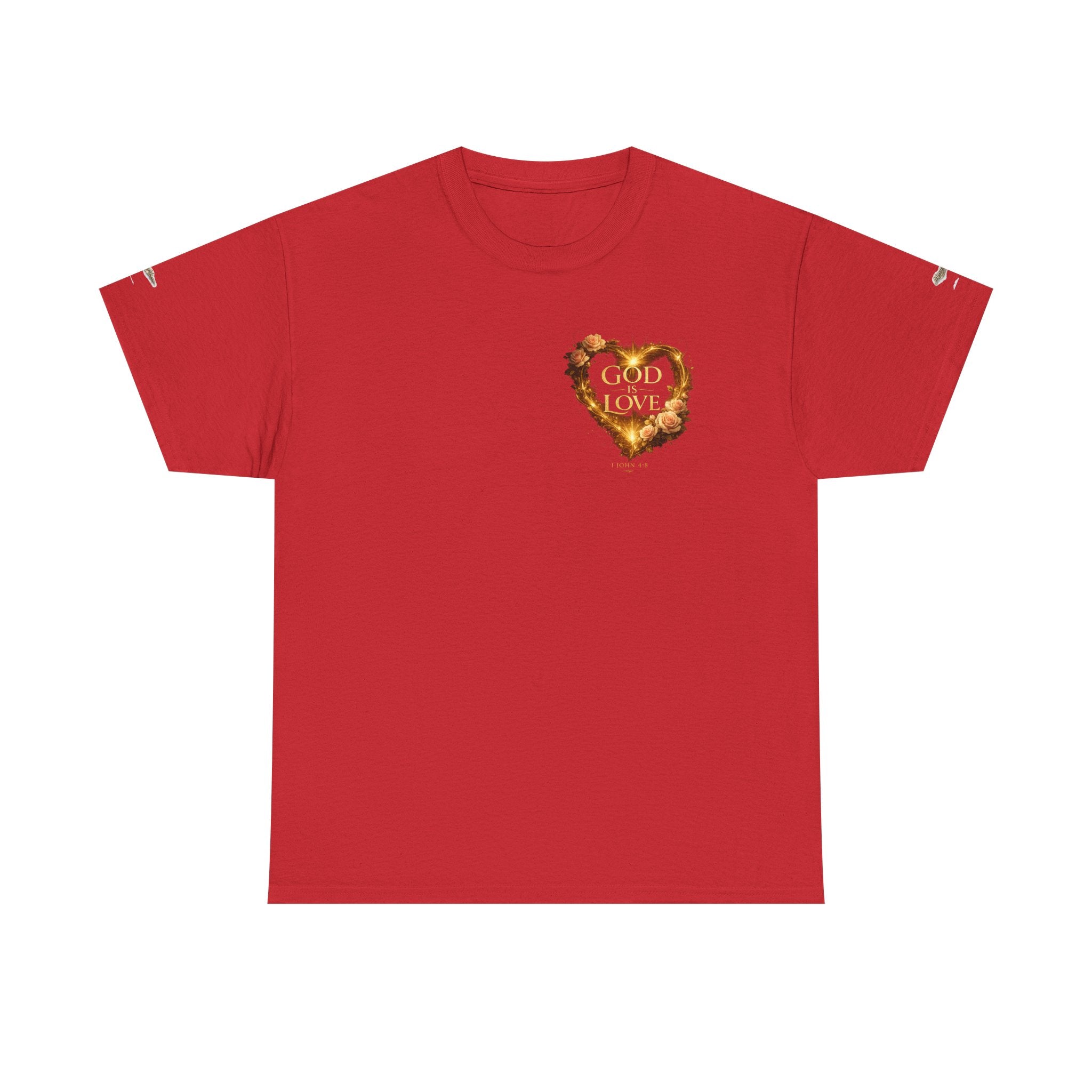 "God Is Love" Vintage Flaming Heart Graphic Tee — Unisex Cotton T-Shirt