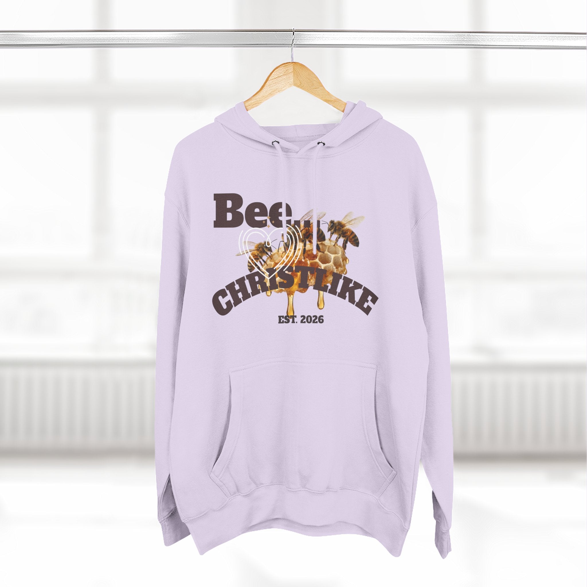 "Be Christlike" Honeybee Graphic Pullover Hoodie — Unisex Fleece Sweatshirt