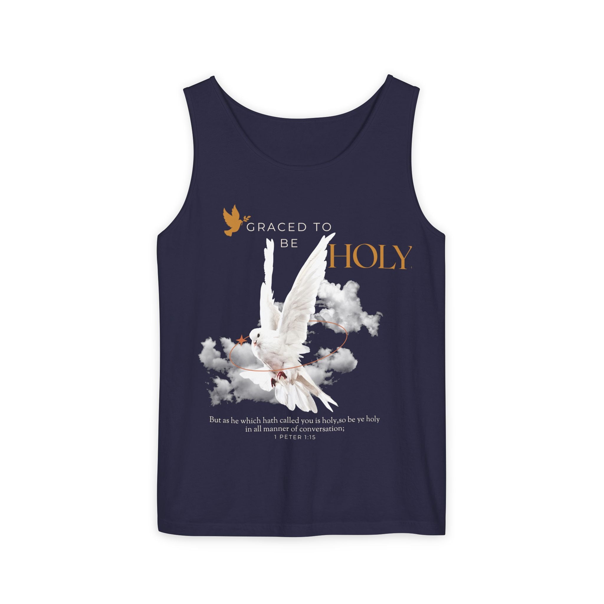 Graced to Be Holy Tank Top — Dove Graphic Print
