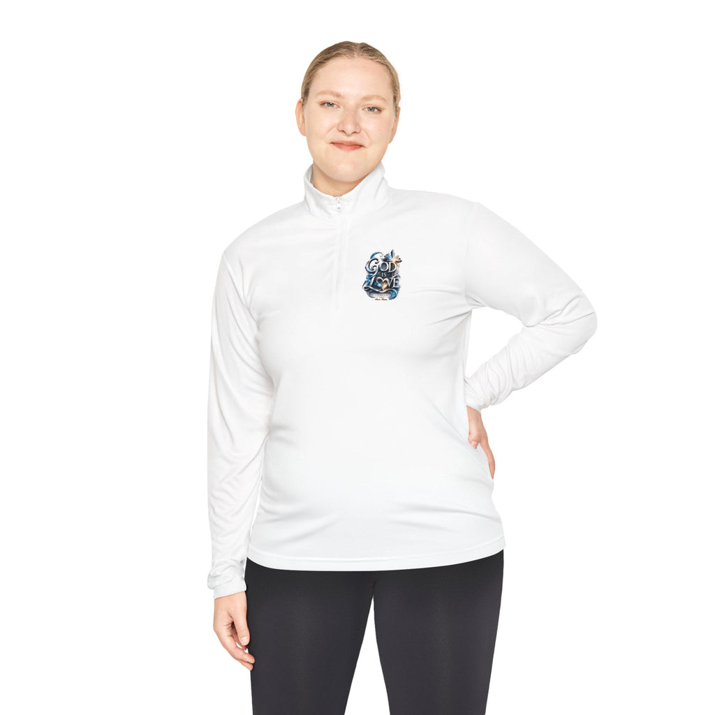 God Is Love Quarter-Zip Pullover — Faith-Inspired Christian Pullover