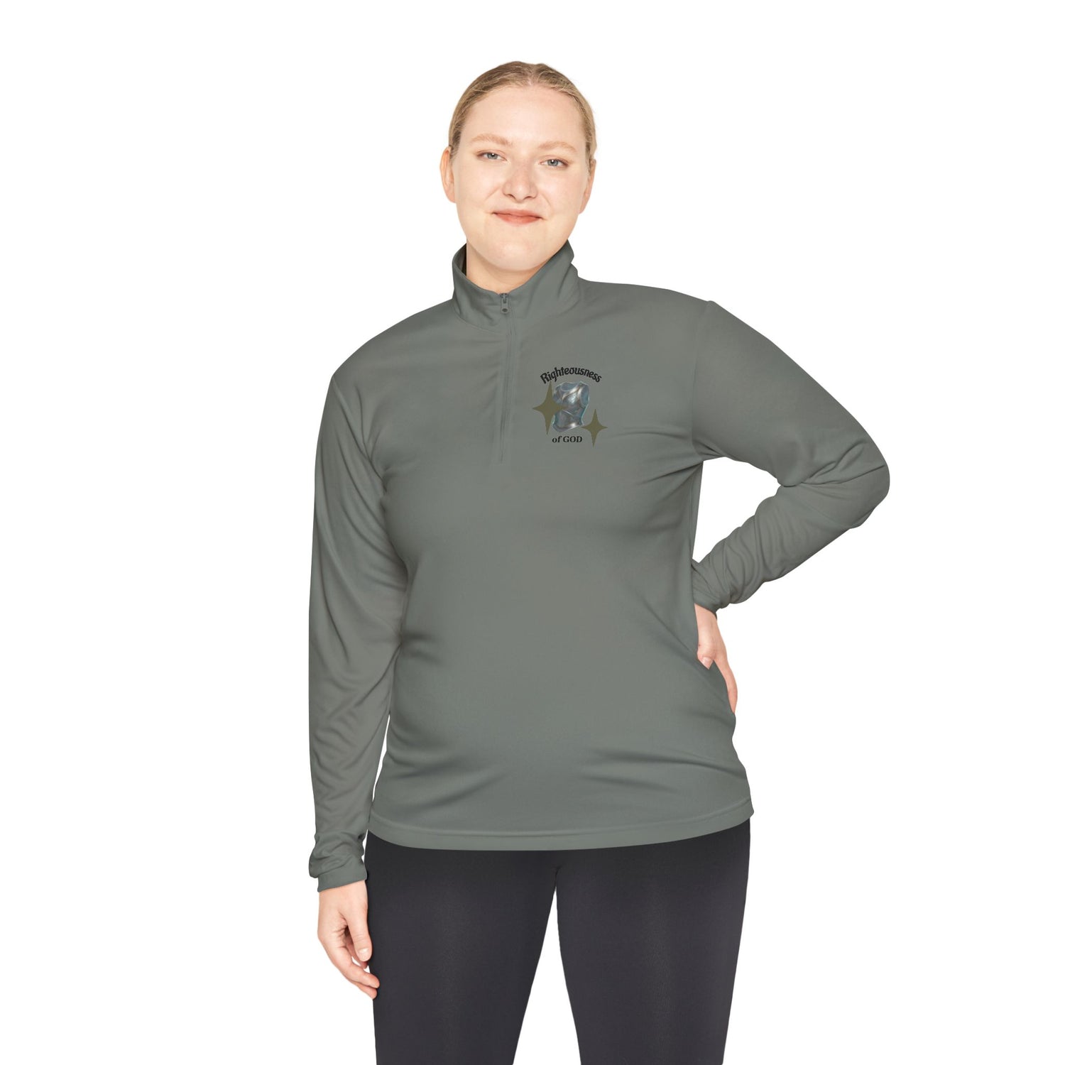 "Breastplate of Righteousness" Quarter-Zip Pullover — Unisex Graphic Sweatshirt