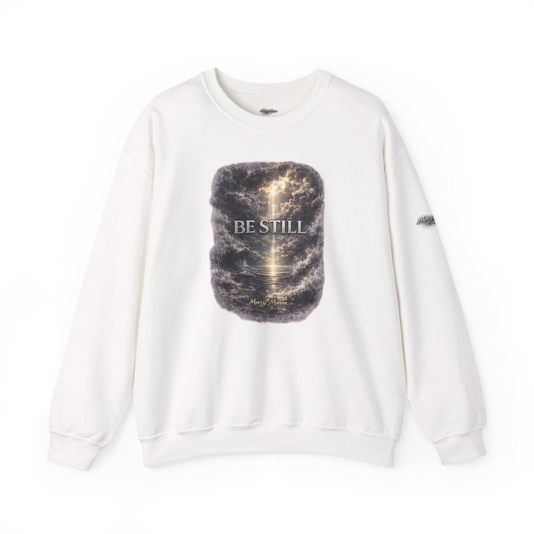 "Be Still" Graphic Crewneck Sweatshirt — Unisex Fleece Pullover