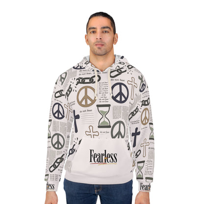 "Do Not Fear" Peace &amp; Cross Graphic Pullover Hoodie — Unisex Fleece Sweatshirt