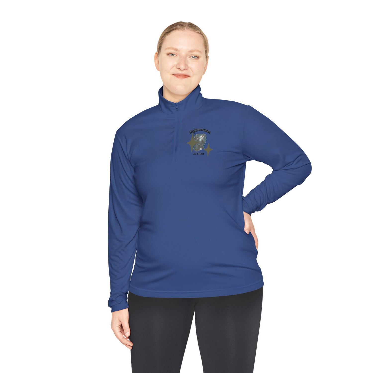"Breastplate of Righteousness" Quarter-Zip Pullover — Unisex Graphic Sweatshirt