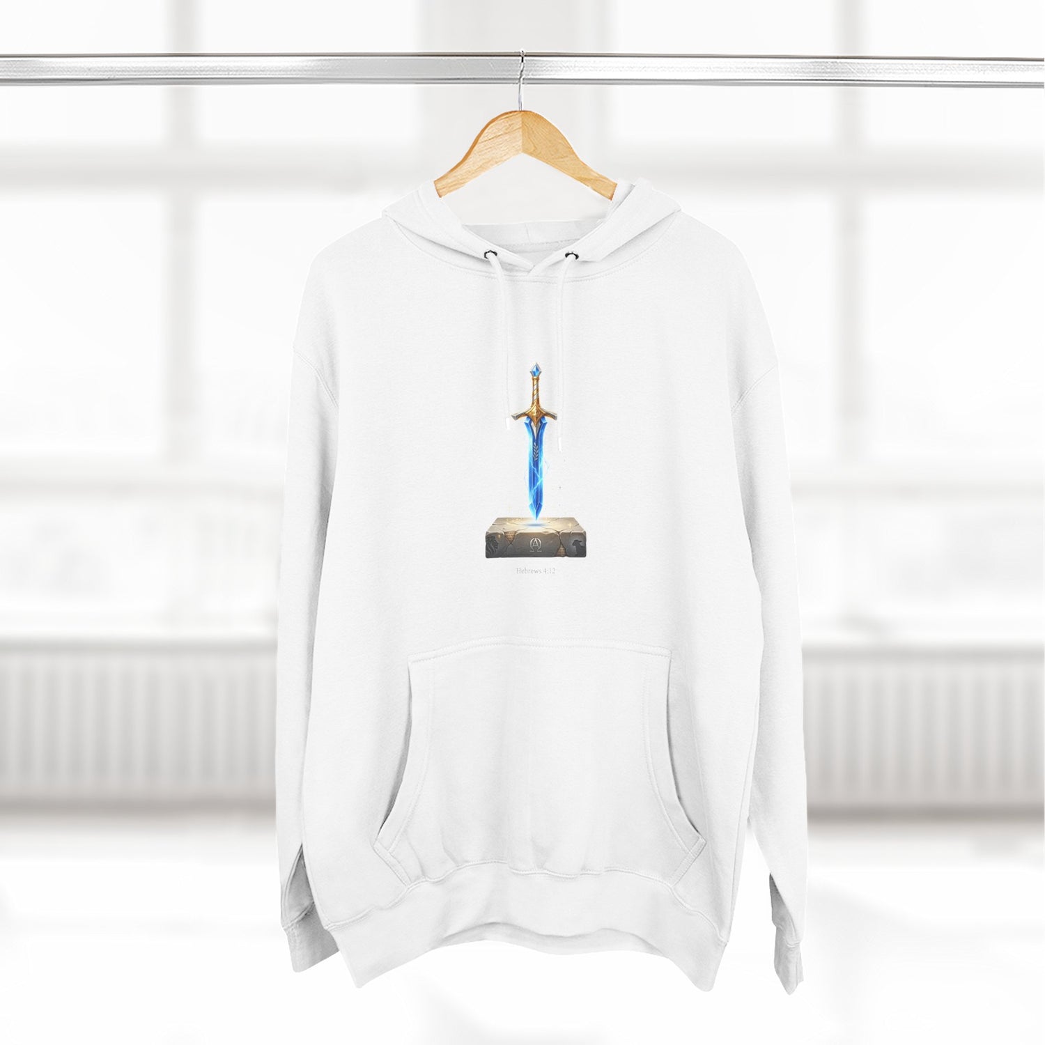 "Hebrews 4:12" Sword Graphic Pullover Hoodie — Unisex Fleece Sweatshirt