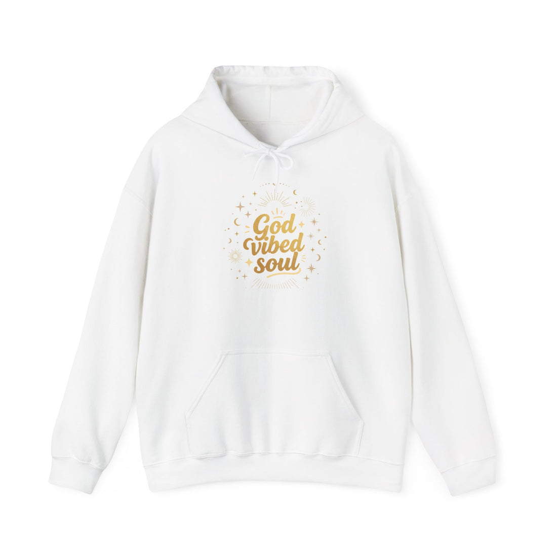 "God Vibes" Brushed Fleece Pullover Hoodie — Unisex Graphic Sweatshirt
