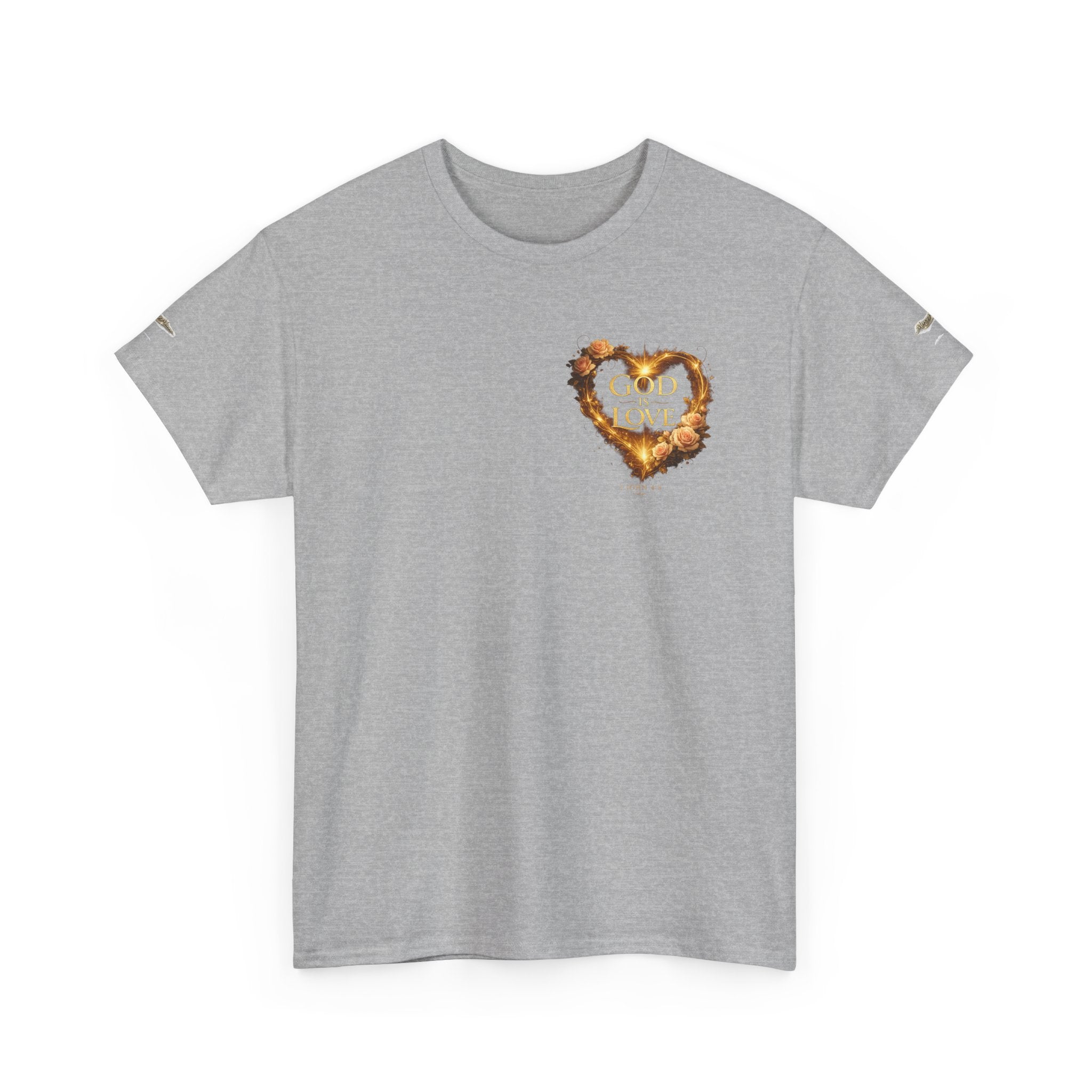 Christian Graphic Tee — God Is Love Vintage Flaming Heart T-Shirt