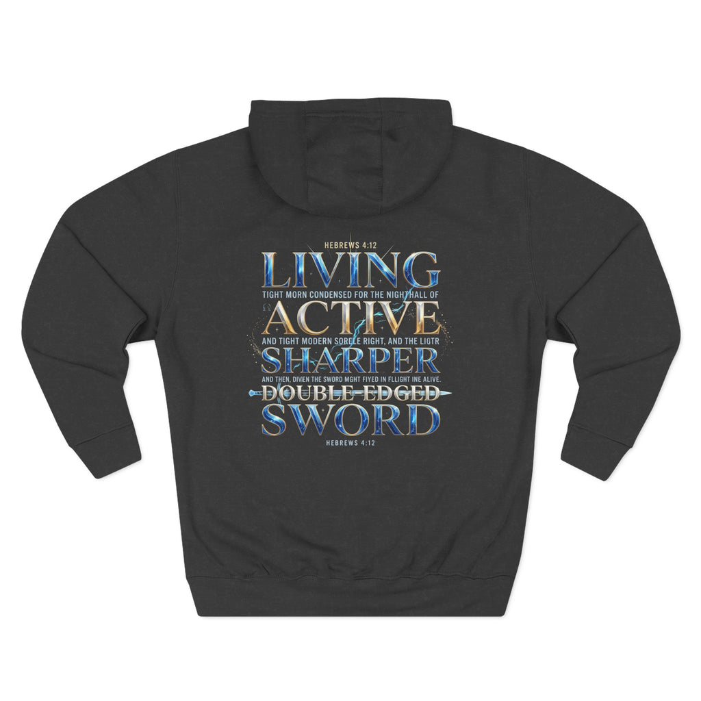 Hebrews 4:12 Sword Graphic Hoodie — Inspirational Fleece Faith Hoodie