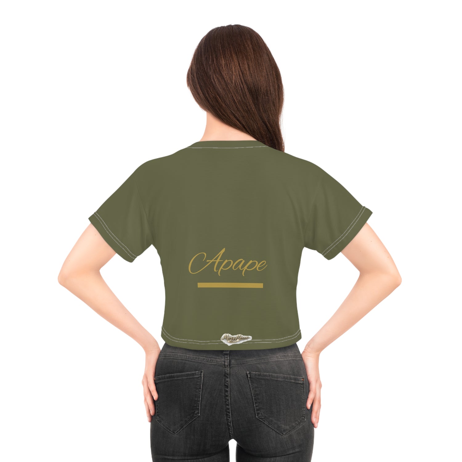 "Agape: God is Love" All-Over Print Crop Tee — Women&
