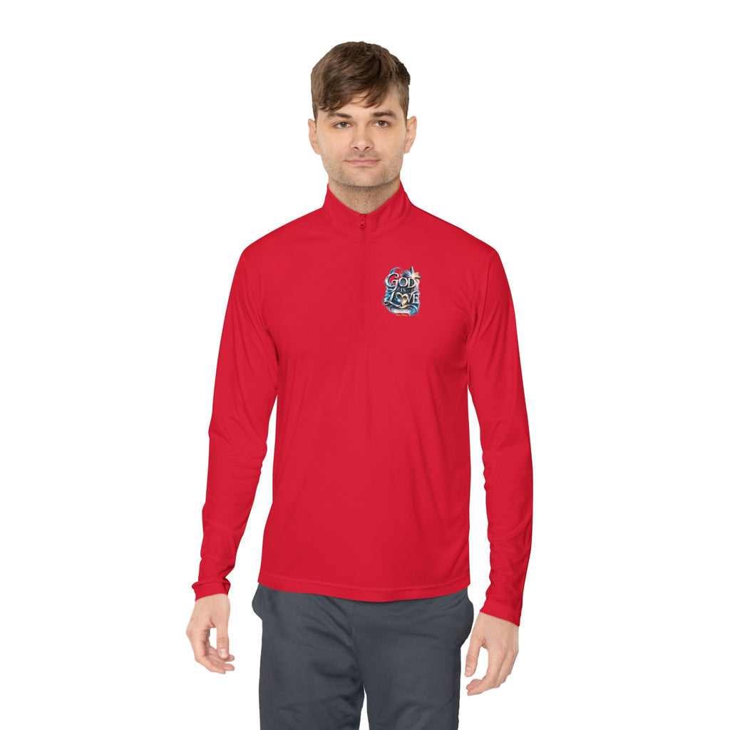 God Is Love Quarter-Zip Pullover — Faith-Inspired Christian Pullover