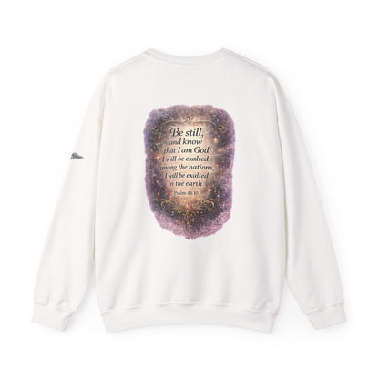 "Be Still" Graphic Crewneck Sweatshirt — Unisex Fleece Pullover