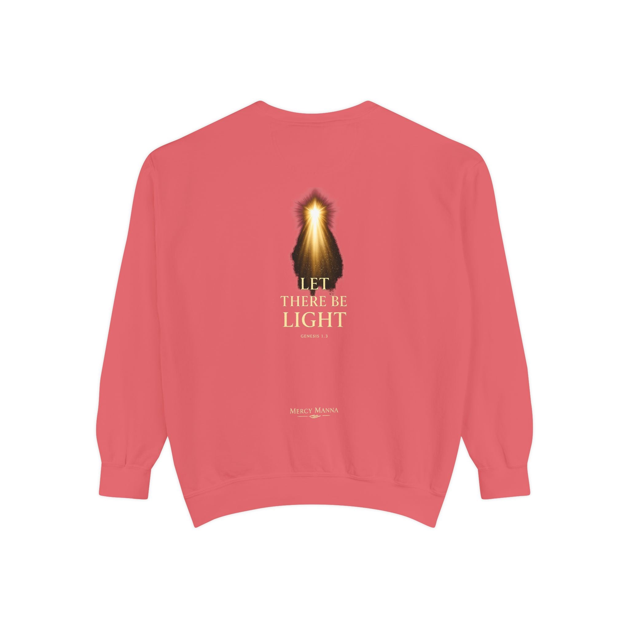 Christian Crewneck Sweatshirt — "Let There Be Light" Cozy Religious Light Figurine Sweatshirt