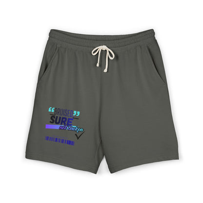 "Bruised Sure" Graphic Fleece Sweat Shorts — Unisex Lounge Shorts