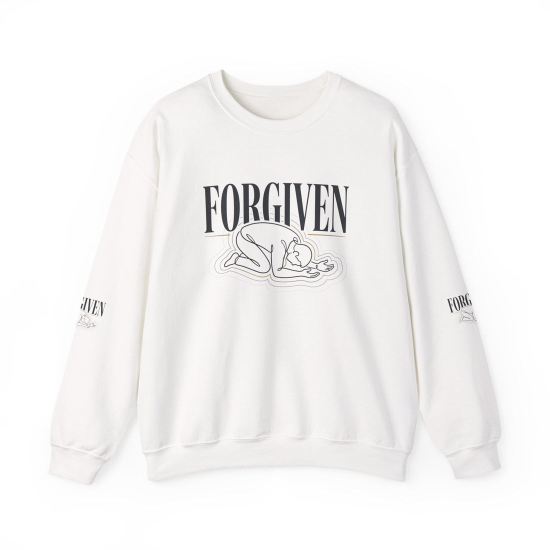 "Forgiven" Heavy Blend Crewneck Sweatshirt — Unisex Graphic Pullover