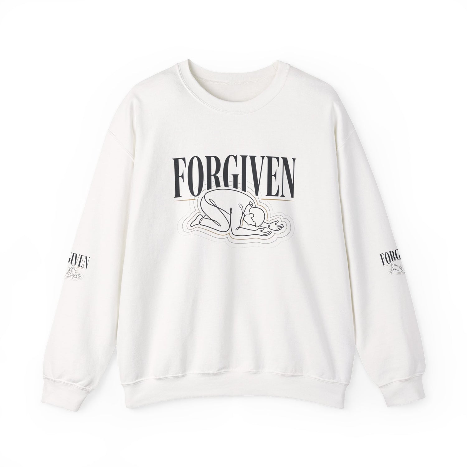 "Forgiven" Heavy Blend Crewneck Sweatshirt — Unisex Graphic Pullover