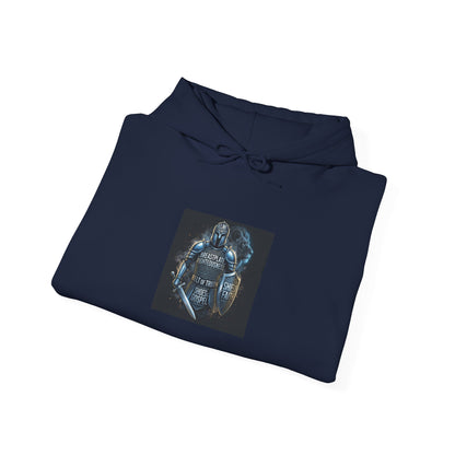 "Armor of God" Knight Graphic Pullover Hoodie — Unisex Fleece Sweatshirt