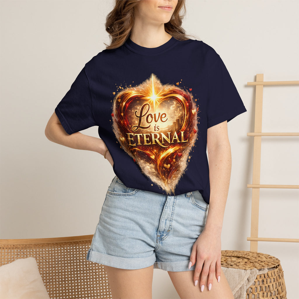 Love Is Eternal Heart T-Shirt — 1 Corinthians 13 Agape Faith-Inspired Tee