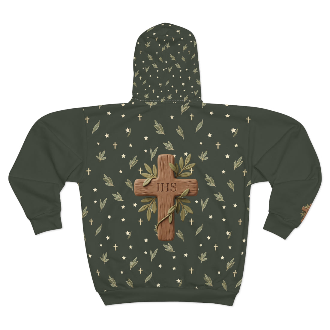 Cross All-Over Print Zip Hoodie — Unisex Pullover