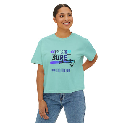 "Bruised But Not Broken" Retro Surf Boxy Graphic Tee — Women&