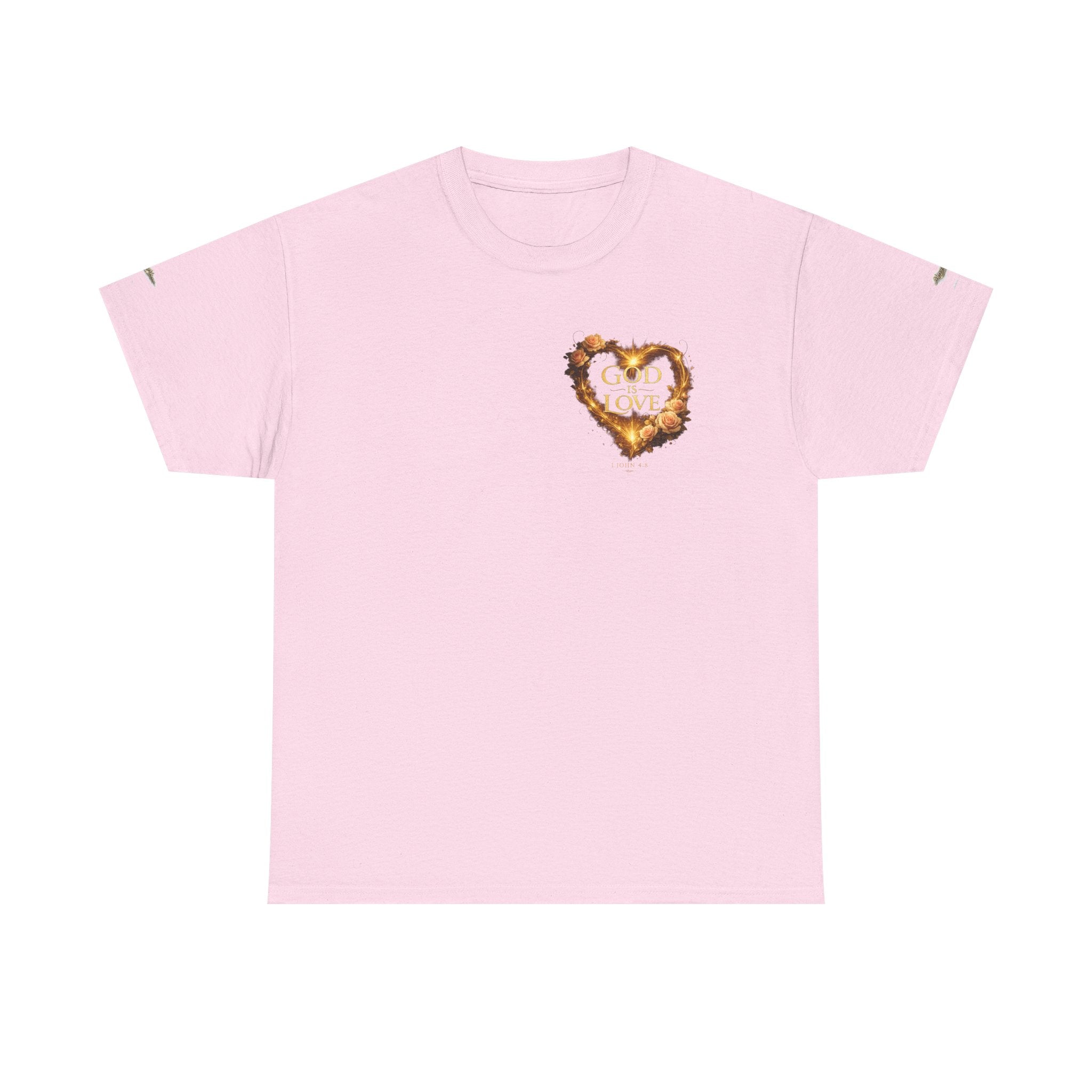 Christian Graphic Tee — God Is Love Vintage Flaming Heart T-Shirt