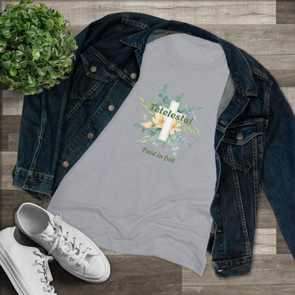 "Paid in Full" Floral Cross Graphic Tee — Women&
