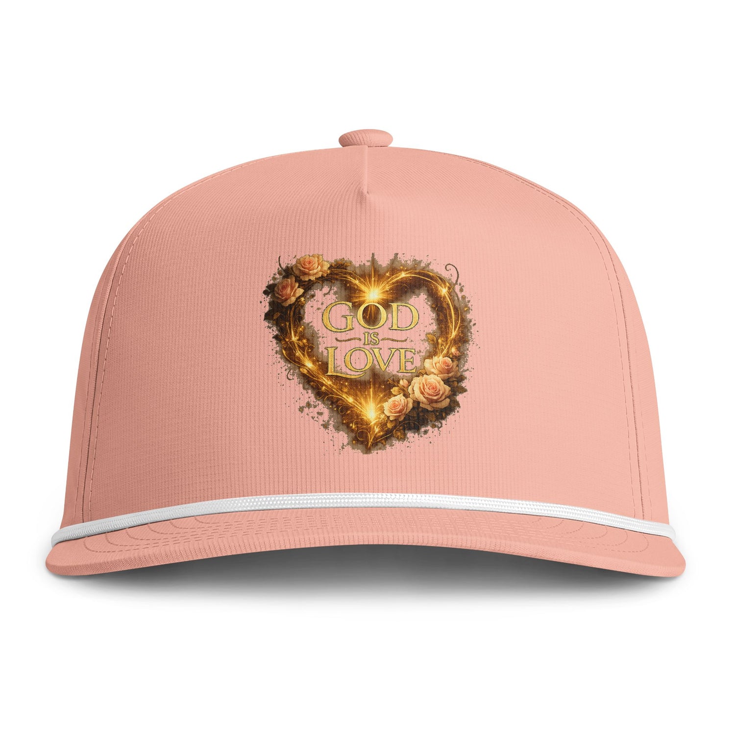 "God Is Love" Heart Rope Embroidered Baseball Cap — Adjustable Dad Hat for Men &amp; Women