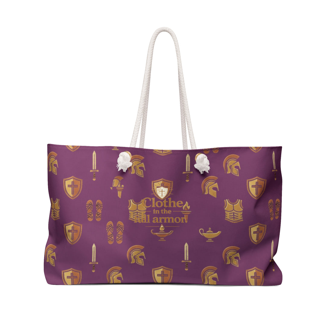 "Clothe in Full Armor" All-Over Print Weekender Tote Bag — Large Travel Duffel