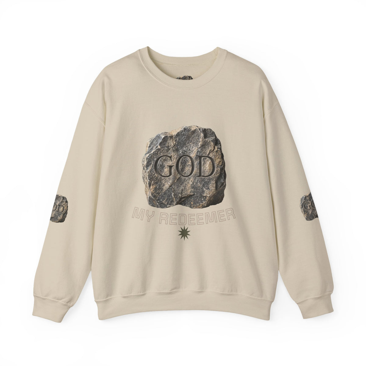 Mercy Manna My Redeemer Crewneck Sweatshirt – Stone Graphic Love Pullover