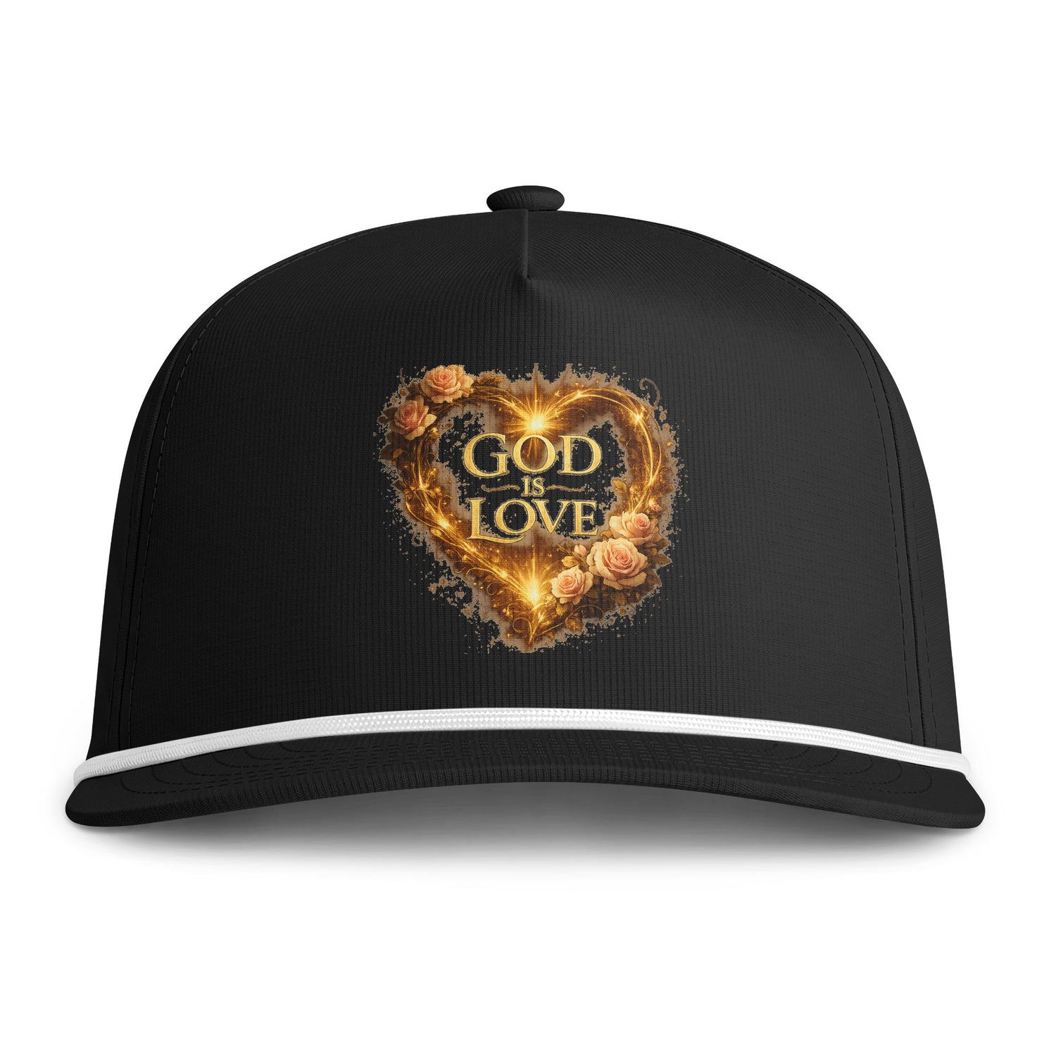 "God Is Love" Heart Rope Embroidered Baseball Cap — Adjustable Dad Hat for Men &amp; Women