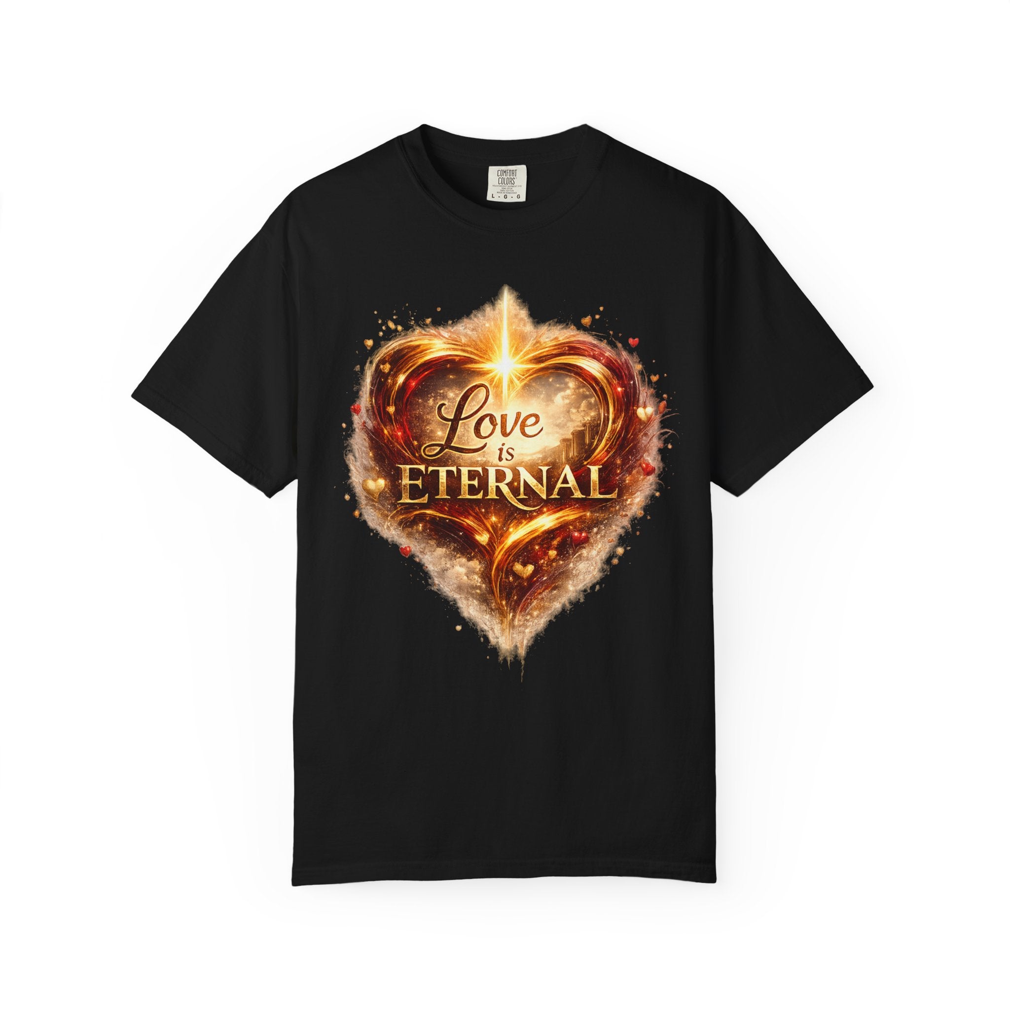 Love Is Eternal Heart T-Shirt — 1 Corinthians 13 Agape Faith-Inspired Tee