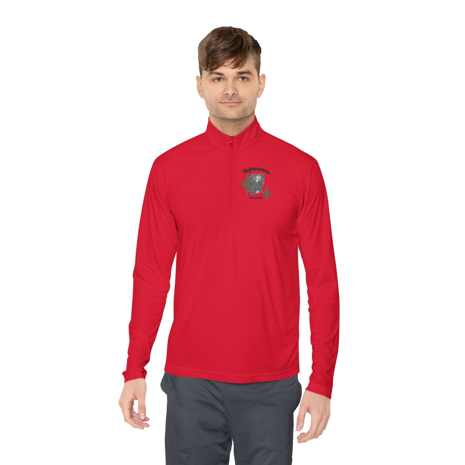"Breastplate of Righteousness" Quarter-Zip Pullover — Unisex Graphic Sweatshirt