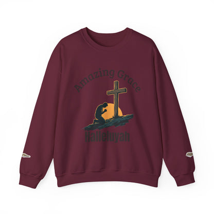 "Amazing Grace" Hallelujah Graphic Crewneck Sweatshirt — Unisex Pullover