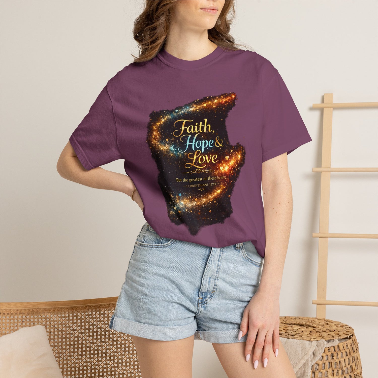 "Faith, Hope &amp; Love" Graphic Tee — Unisex 1 Corinthians 13 T-Shirt