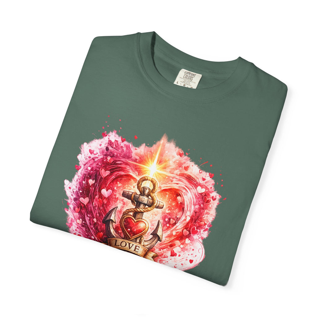 Love Never Fails Graphic Tee — Anchor Heart Print
