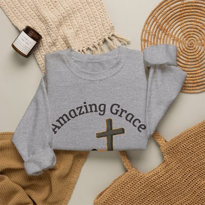 "Amazing Grace" Hallelujah Graphic Crewneck Sweatshirt — Unisex Pullover