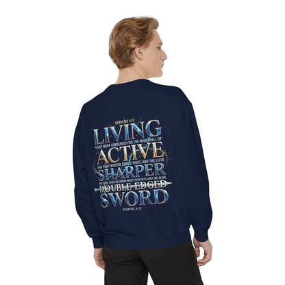 "Hebrews 4:12" Sword Graphic Crewneck Sweatshirt — Unisex Pullover